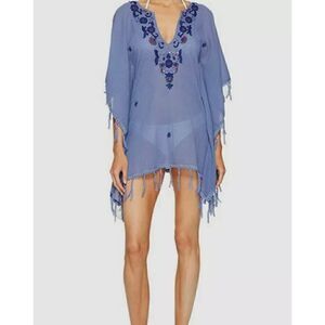 Letarte Floral Embroidered Tassel Tunic cotton